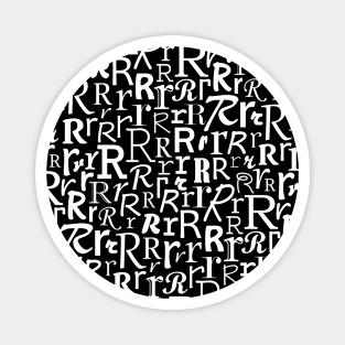 R - Typography (White) Magnet